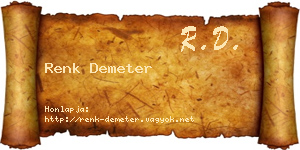 Renk Demeter névjegykártya